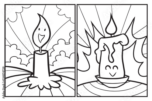 Cute candles coloring pages