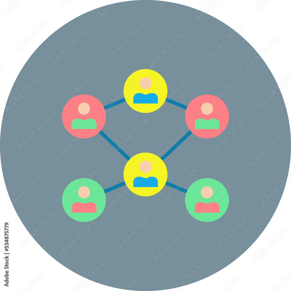 Connectivity Multicolor Circle Flat Icon Connectivity Multicolor Circle Flat Icon