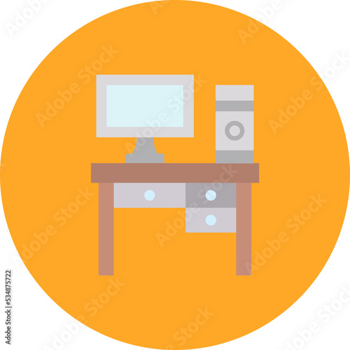 Workplace Multicolor Circle Flat Icon