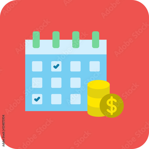 Calendar Multicolor Round Corner Flat Icon