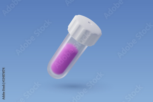 3d Vector Test Tube, Scientific technology and chemistry Concept.