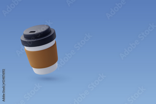 3d Vector Paper coffee cup. Тakeaway Сoffee or tea, Coffee to go concept.