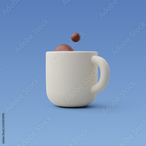 3d Vector coffee cup. Тakeaway Сoffee or tea, Coffee to go concept.