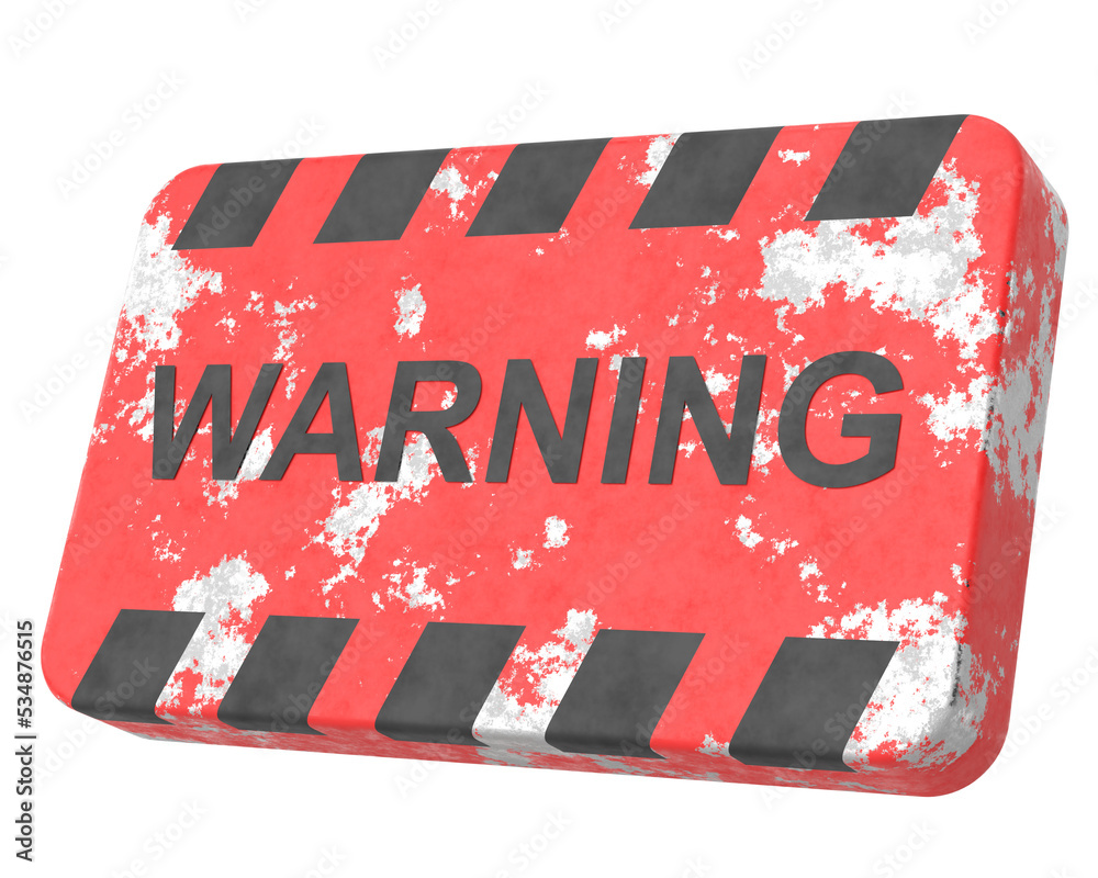 Naklejka premium Warning sign. 3D illustration.