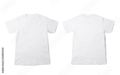 White T shirt mockup isolated on white background with clipping path, Realistic t-shirt. © Touchr