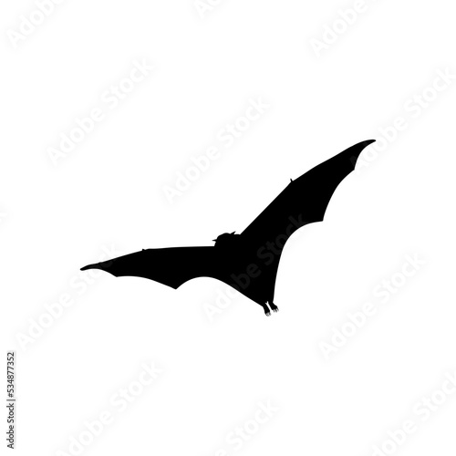 Silhouette of the Flying Fox or Bat for Icon, Symbol, Pictogram, Logo, Website, or Graphic Design Element. Vector Illustration