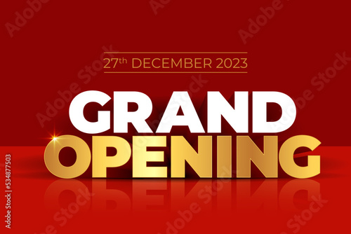 Grand Opening Ceremony Invitation, Flyer Design. Grand opening elegant luxury banner.
Grand Opening typography font. photo