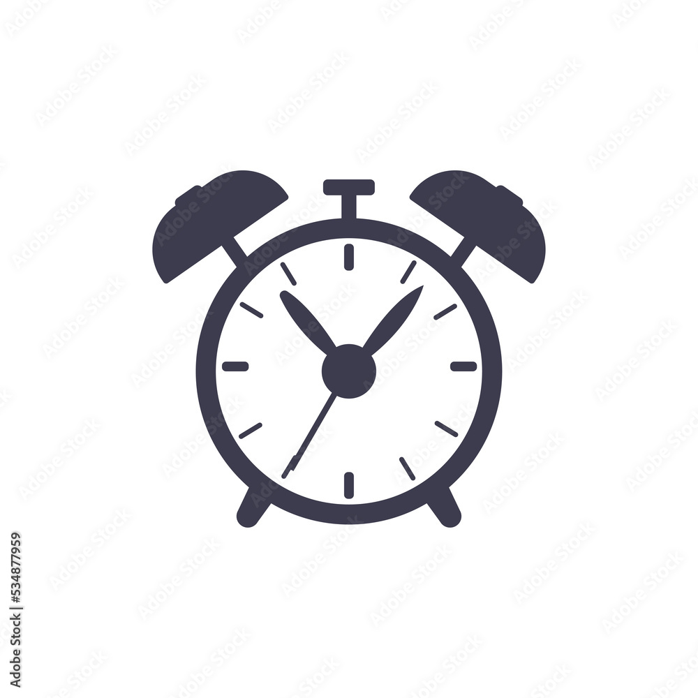 Alarm clock icon on a white background. Vector illustration