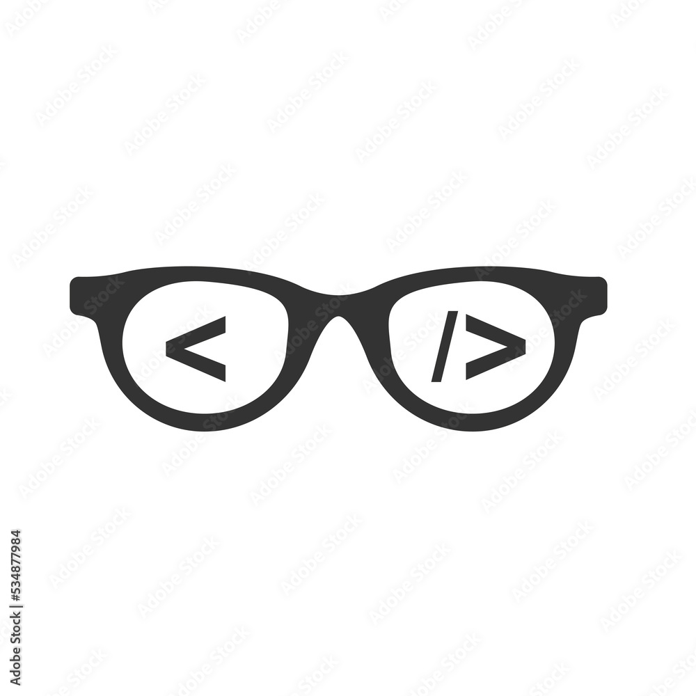 Programmer glasses icon on a white background. Vector illustration Programmer glasses icon on a white background. Vector illustration