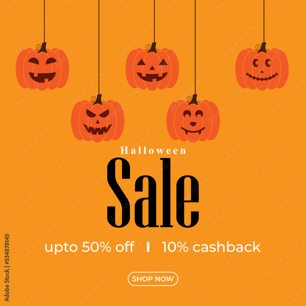 Vector illustration of Happy Halloween Sale banner Vector illustration of Happy Halloween Sale banner