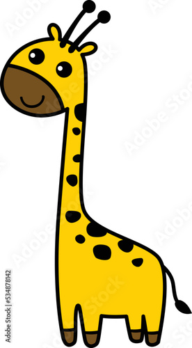 Illustration of colorful cartoon character giraffe