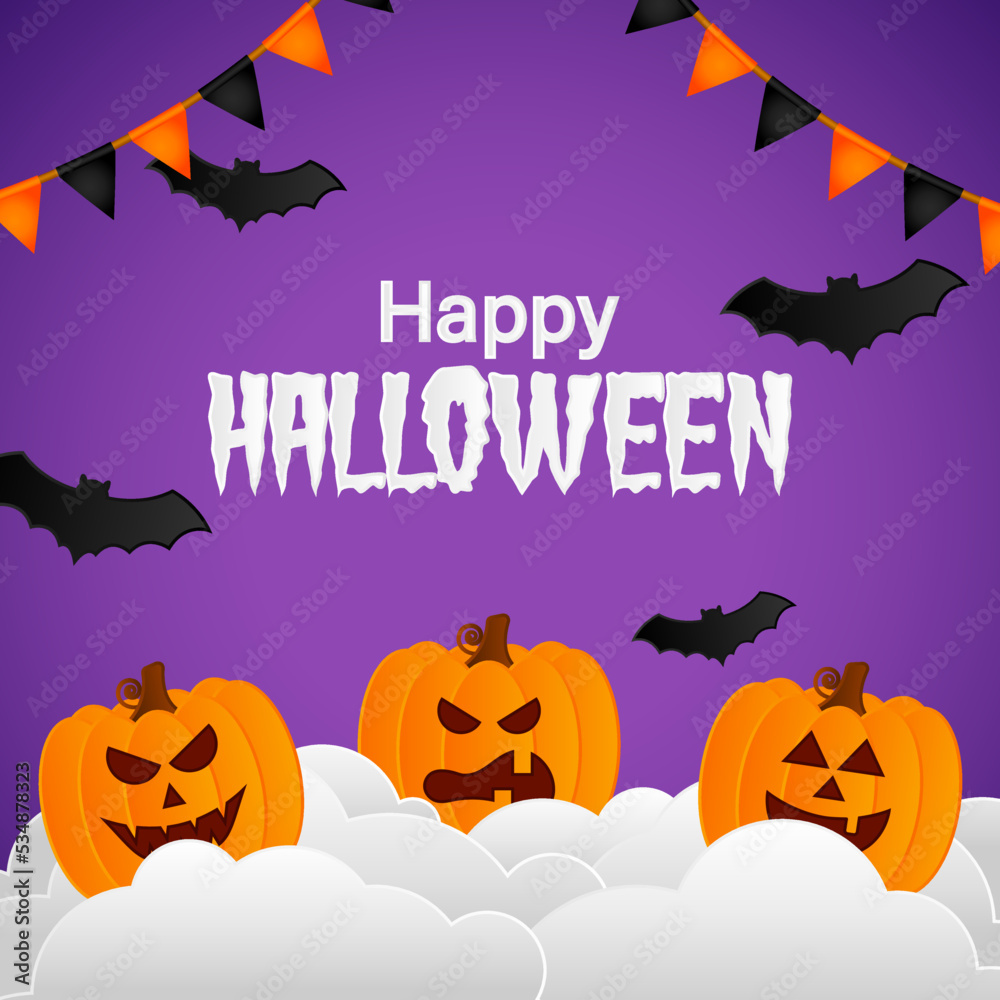 Vector illustration of Happy Halloween festival greeting Vector illustration of Happy Halloween festival greeting