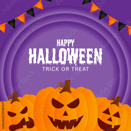 Vector illustration of Happy Halloween festival greeting