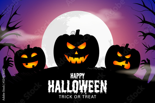 Vector illustration of Happy Halloween festival greeting