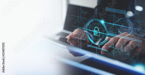 Cuadro en lienzo Network security, data protection, computer crime concept