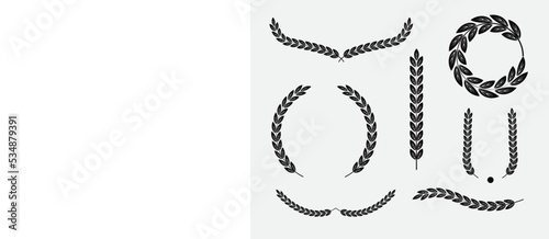 Wreath leaves ornament icon vector