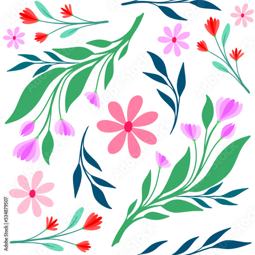 Autumn flower seamless pattern background