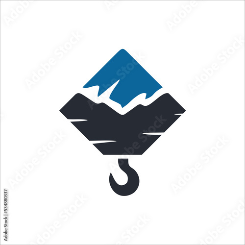 Crane hook logo vector illustration template