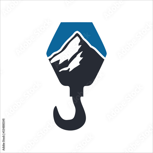 Crane hook logo vector illustration template