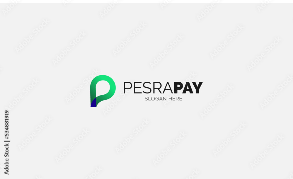 Letter P logo vector, financial payment logo template, payout icon vector Letter P logo vector, financial payment logo template, payout icon vector