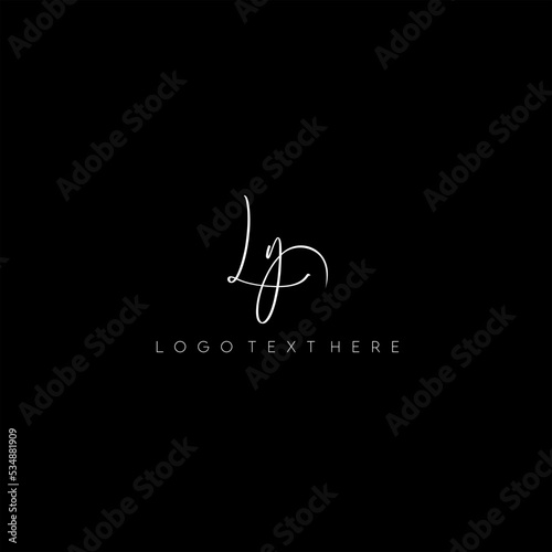 LY logo, Hand written letter LY logo, Script logo, Modern logo