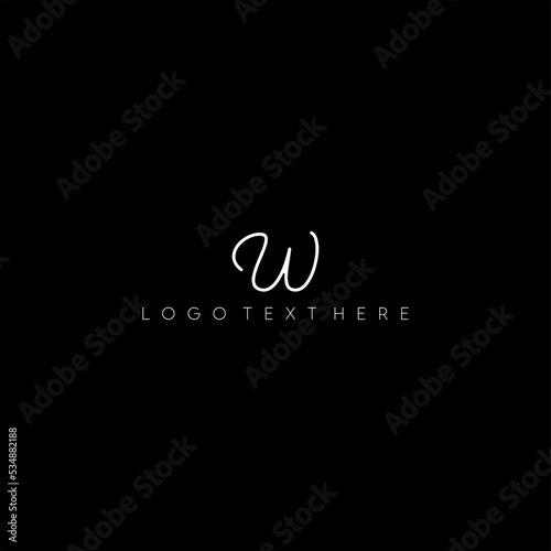 W logo, W letter logo, hand written logo