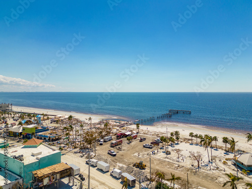 Aerial photo Fort Myers Beach Hurricane Ian aftermath damage and debris