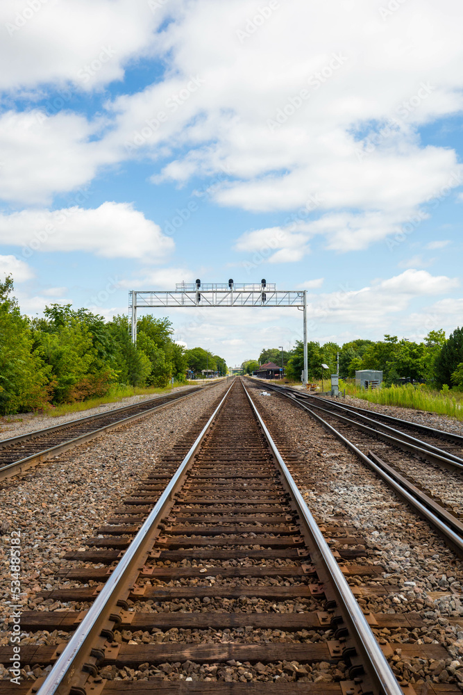 Obraz premium transit railway track and signal signal
