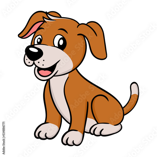 Cute Puppy Dog Cartoon Vector Illustration