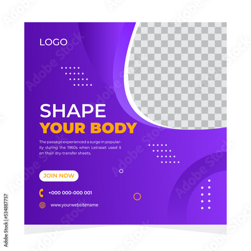 Fitness social media post template