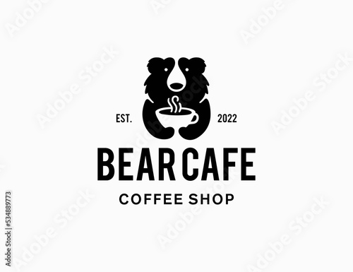 Bear coffee cup logo company 