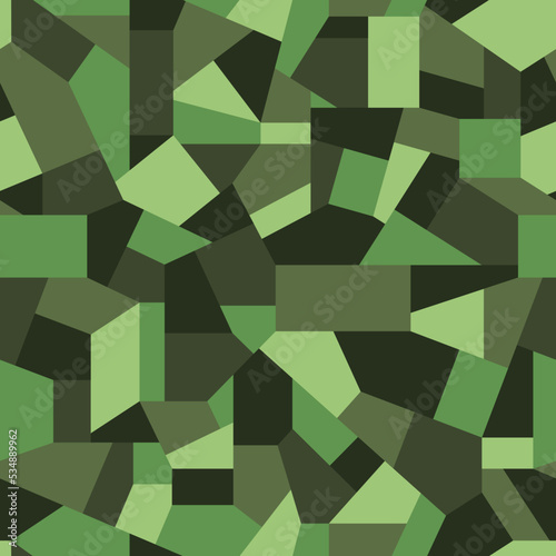 Seamless geometric camouflage pattern texture. Abstract modern polygonal endless background for fabric and fashion print. Vector illustration.