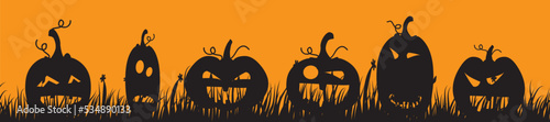 Halloween pumpkin on orange background
