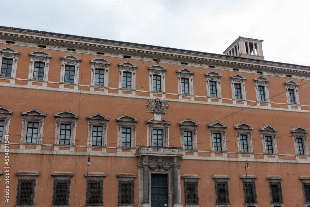 Facade of the Laterano Palace in the Centre of Rome Near San Giovanni in Laterano Square