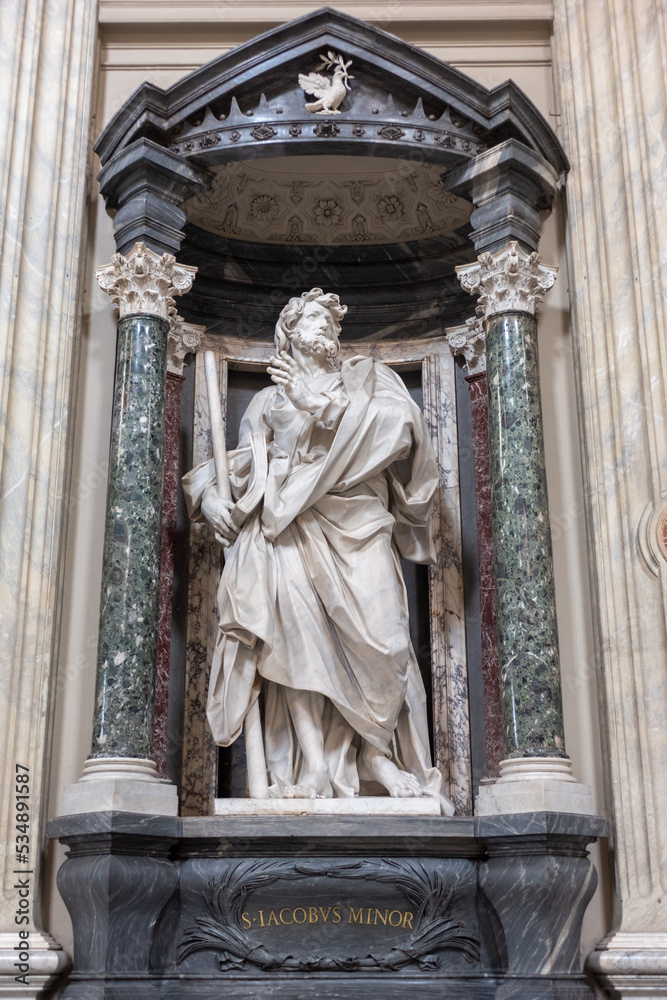 The Statue of Saint Jacobs Minor inside the Basilica Maggiore of San Giovanni in Laterano in Rome