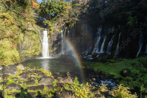 Shiraito no Taki Falls is located in the southwestern foothills of Fujisan. This waterfall is sourced from the springs of Fujisan.