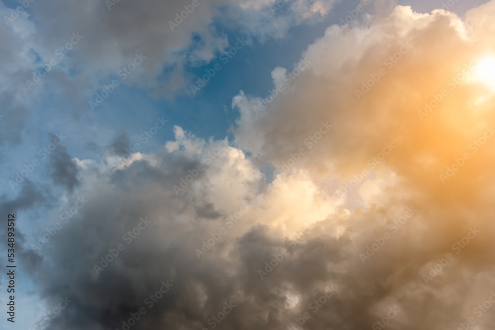 Sky and clouds in rainy season for abstract cloud background.
