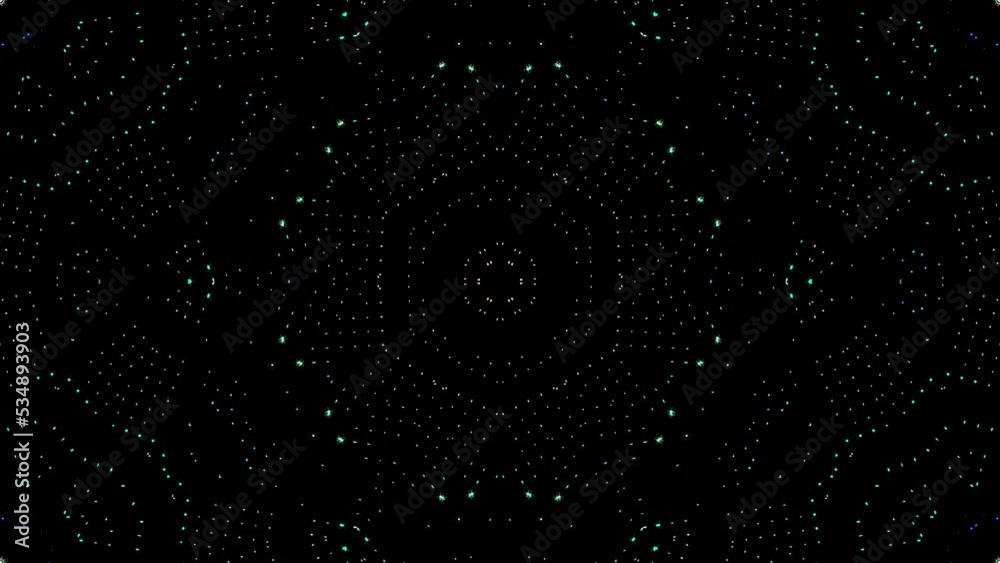 abstract lines of twinkling light with colorful dots shining brightly in the center of the circle, black background abstract lines of twinkling light with colorful dots shining brightly in the center of the circle, black background