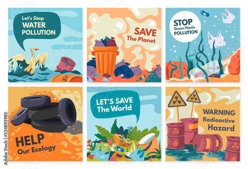 Save planet concept at social media web post set