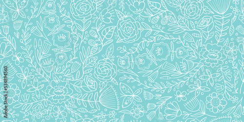 Floral Garden. Spring concept Background. Seamless pattern for your design. V...
