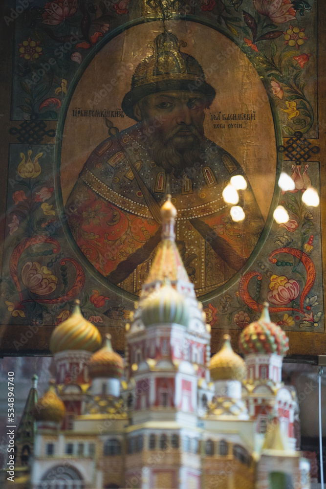 Details from inside Saint Basil's Cathedral, Moscow, Russia