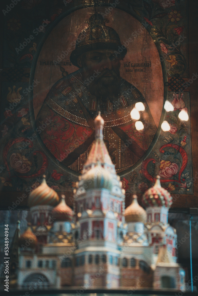 Details from inside Saint Basil's Cathedral, Moscow, Russia