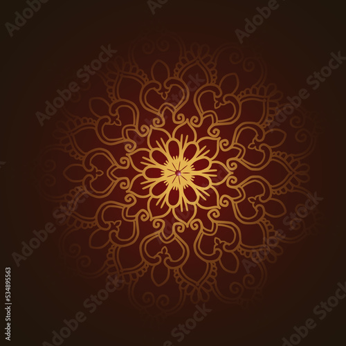 Background with decorative golden mandala design