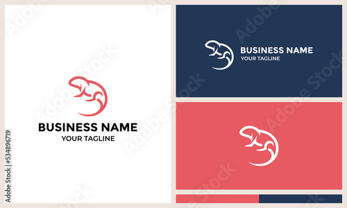 LIZARD LOGO WITH LINE ART STYLE