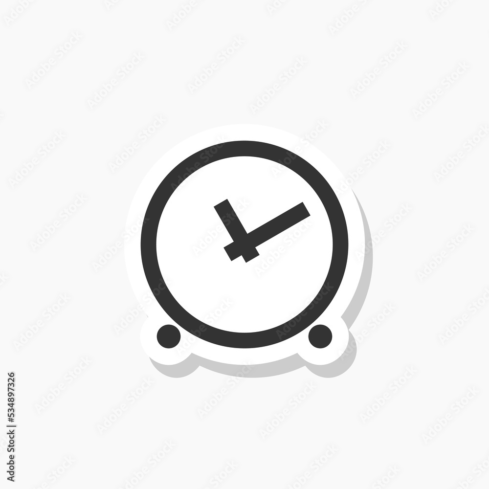 Simple clock sticker icon isolated on white background Simple clock sticker icon isolated on white background