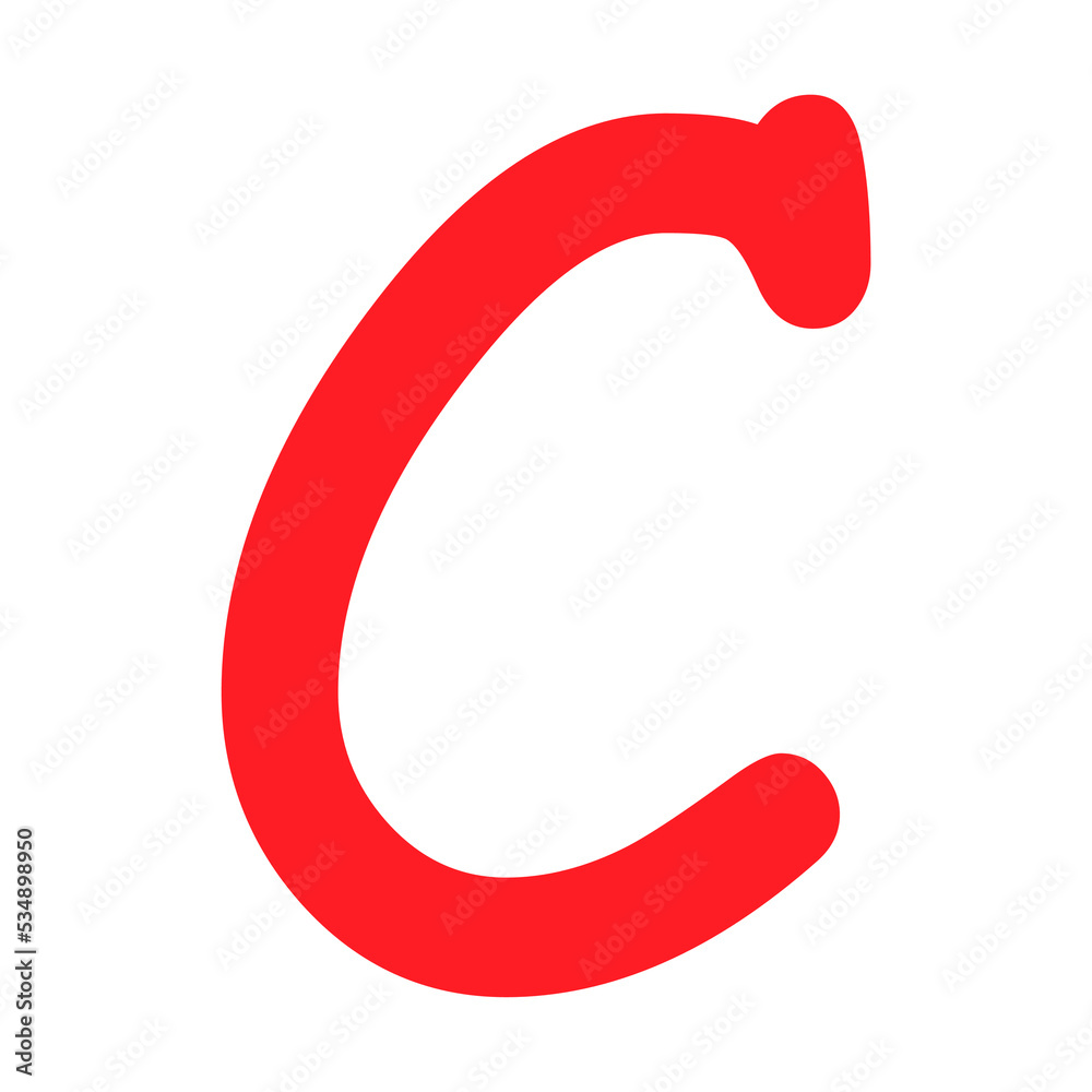 Grade result C. Hand drawn icon in red color. Test exam mark report vector illustration Grade result C. Hand drawn icon in red color. Test exam mark report vector illustration