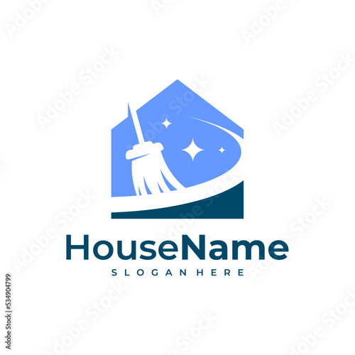 Clean House logo designs concept. Cleaning Service logo vector template.