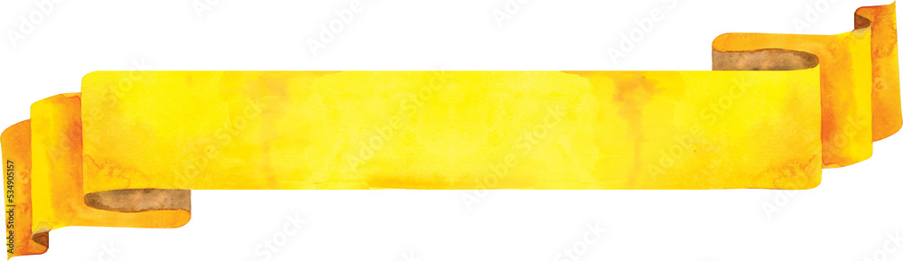 Watercolor yellow banner. Hand painted banners isolated Watercolor yellow banner. Hand painted banners isolated