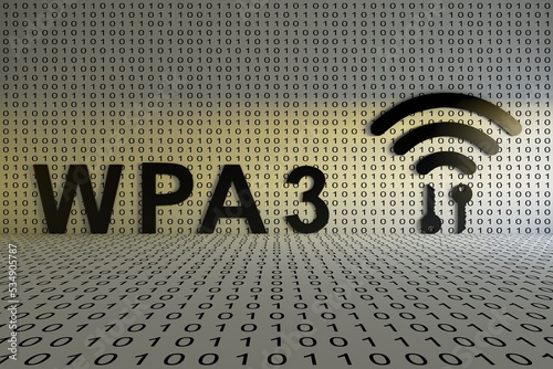 WPA3 concept text sunlight 3D illustration photo