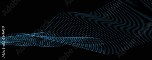 abstract background with business lines. Digital future technology concept. minimal round lines abstract futuristic tech background. Vector digital art banner design